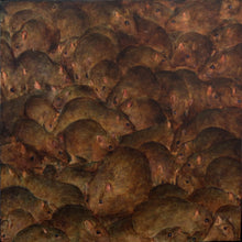 Charger l'image dans la galerie, DAN WITZ Rats - signed oil painting on canvas mounted on wood
