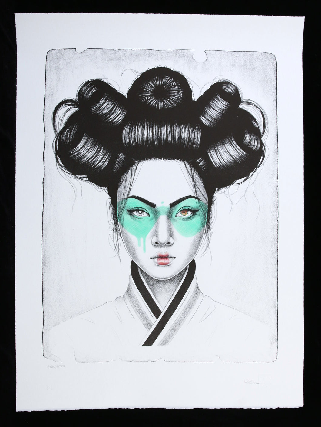 FINDAC C4 Cybrid Turquoise- Handfinished Stone Lithograph signed