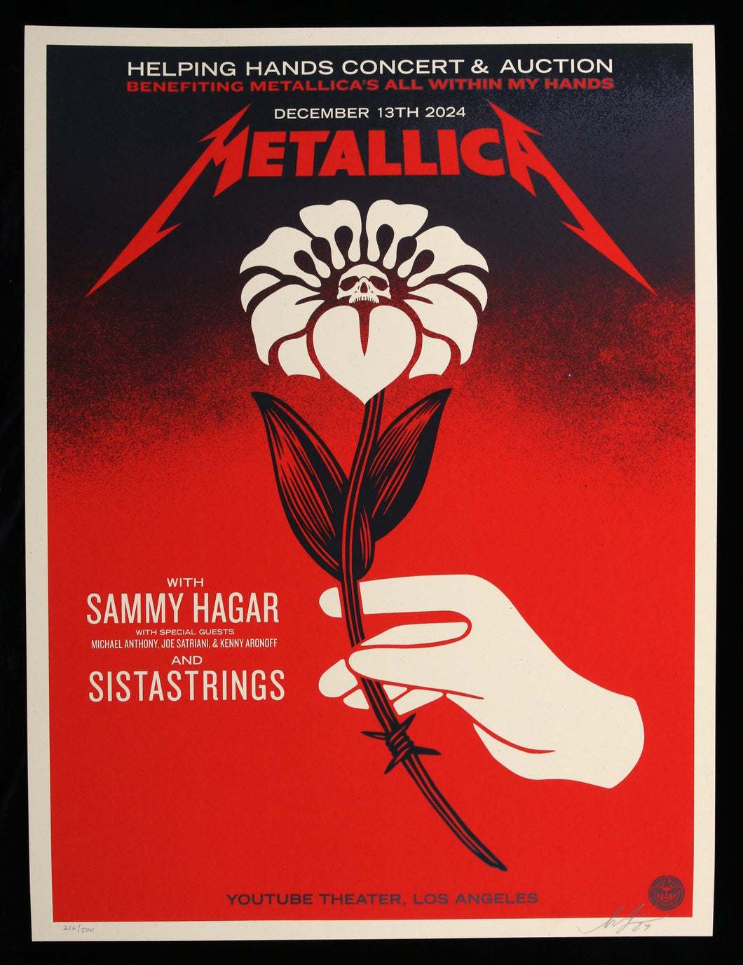 SHEPARD FAIREY Metallica Helping Hands 2024 - Signed Screenprint