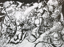 Charger l&#39;image dans la galerie, O&#39;POIL Marvel Comic 2 - original drawing on reclaimed paper
