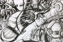 Charger l&#39;image dans la galerie, O&#39;POIL Marvel Comic 2 - original drawing on reclaimed paper

