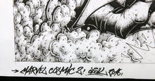 Charger l&#39;image dans la galerie, O&#39;POIL Marvel Comic 2 - original drawing on reclaimed paper
