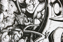 Charger l&#39;image dans la galerie, O&#39;POIL Marvel Comic 2 - original drawing on reclaimed paper
