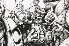 Charger l&#39;image dans la galerie, O&#39;POIL Marvel Comic 2 - original drawing on reclaimed paper
