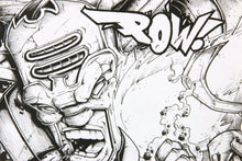 Charger l&#39;image dans la galerie, O&#39;POIL Marvel Comic 2 - original drawing on reclaimed paper
