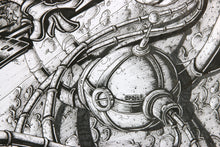 Charger l&#39;image dans la galerie, O&#39;POIL Marvel Comic 2 - original drawing on reclaimed paper
