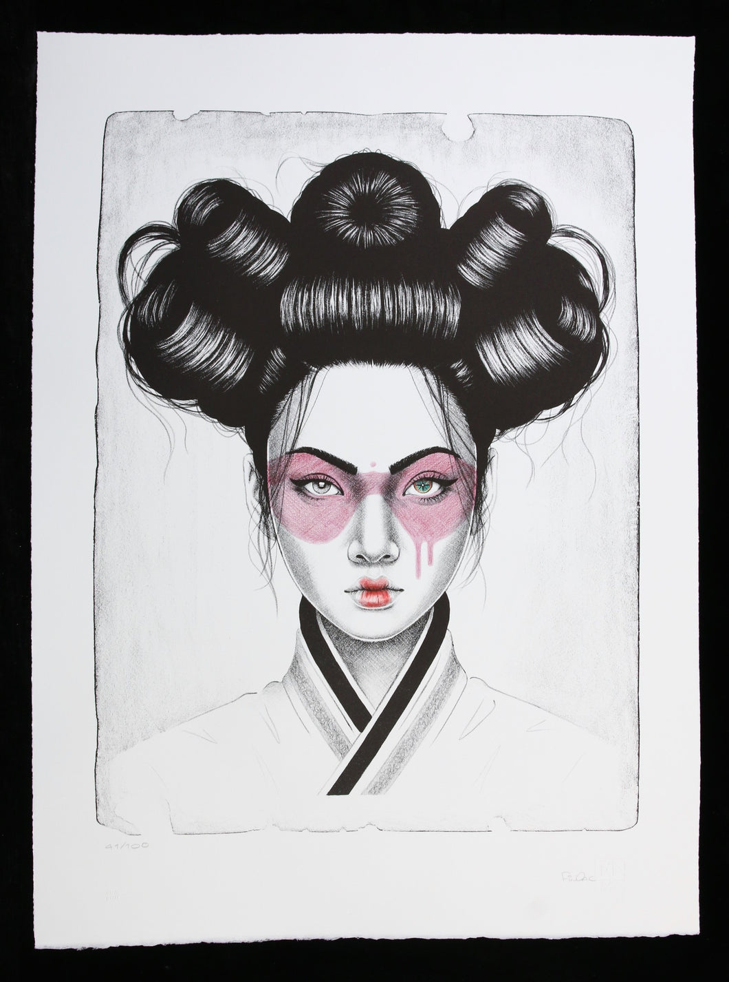 FINDAC C4 Cybrid purple- Handfinished Stone Lithograph signed