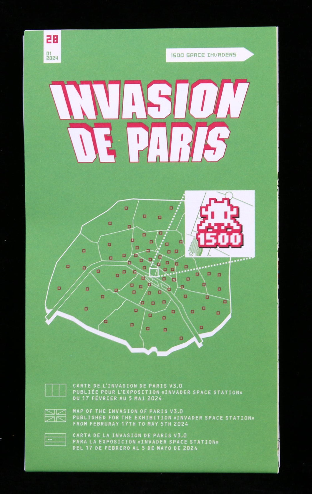 INVADER Invasion De Paris Map - print