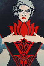 Load image into Gallery viewer, SHEPARD FAIREY Flower Woman Blue 2022 - Signed Screenprint
