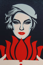 Load image into Gallery viewer, SHEPARD FAIREY Flower Woman Blue 2022 - Signed Screenprint
