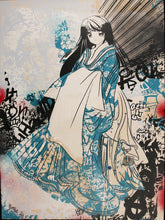 Load image into Gallery viewer, HUSH Graf Geisha Blue - signed handfinished screenprint
