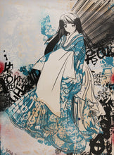 Charger l&#39;image dans la galerie, HUSH Graf Geisha Blue - signed handfinished screenprint
