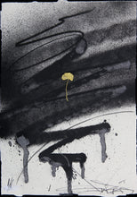 Charger l&#39;image dans la galerie, SABER 4 Leaf Clover - signed painting and gold leaf on paper
