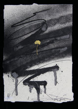 Charger l&#39;image dans la galerie, SABER 4 Leaf Clover - signed painting and gold leaf on paper
