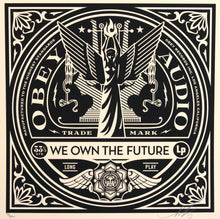 Charger l&#39;image dans la galerie, SHEPARD FAIREY 50 Shades Of Black 2013 - We Own The Future - Signed Screenprint
