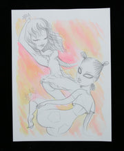 Load image into Gallery viewer, FAFI Flo et Helio - Signed drawing and watercolor
