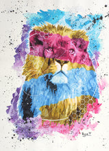 Charger l&#39;image dans la galerie, NYNE FACTORY Lion - signed painting on paper
