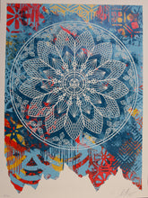 Load image into Gallery viewer, SHEPARD FAIREY Peace Mandala Collage Blue 2024 - Signed screenprint
