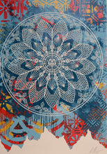 Load image into Gallery viewer, SHEPARD FAIREY Peace Mandala Collage Blue 2024 - Signed screenprint
