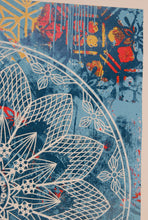 Load image into Gallery viewer, SHEPARD FAIREY Peace Mandala Collage Blue 2024 - Signed screenprint
