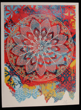 Load image into Gallery viewer, SHEPARD FAIREY Peace Mandala Collage Red 2024 - Signed screenprint
