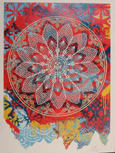 Load image into Gallery viewer, SHEPARD FAIREY Peace Mandala Collage Red 2024 - Signed screenprint
