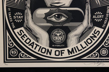 Charger l&#39;image dans la galerie, SHEPARD FAIREY 50 Shades Of Black 2013 - Sedation Of Millions - Signed Screenprint
