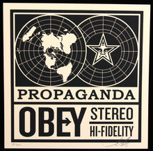 Charger l&#39;image dans la galerie, SHEPARD FAIREY 50 Shades Of Black 2013 - Obey Stereo - Signed Screenprint
