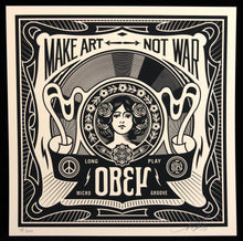 Load image into Gallery viewer, SHEPARD FAIREY 50 Shades Of Black 2013 - Make Art Not War - Signed Screenprint
