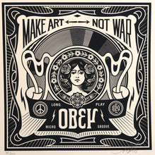 Load image into Gallery viewer, SHEPARD FAIREY 50 Shades Of Black 2013 - Make Art Not War - Signed Screenprint
