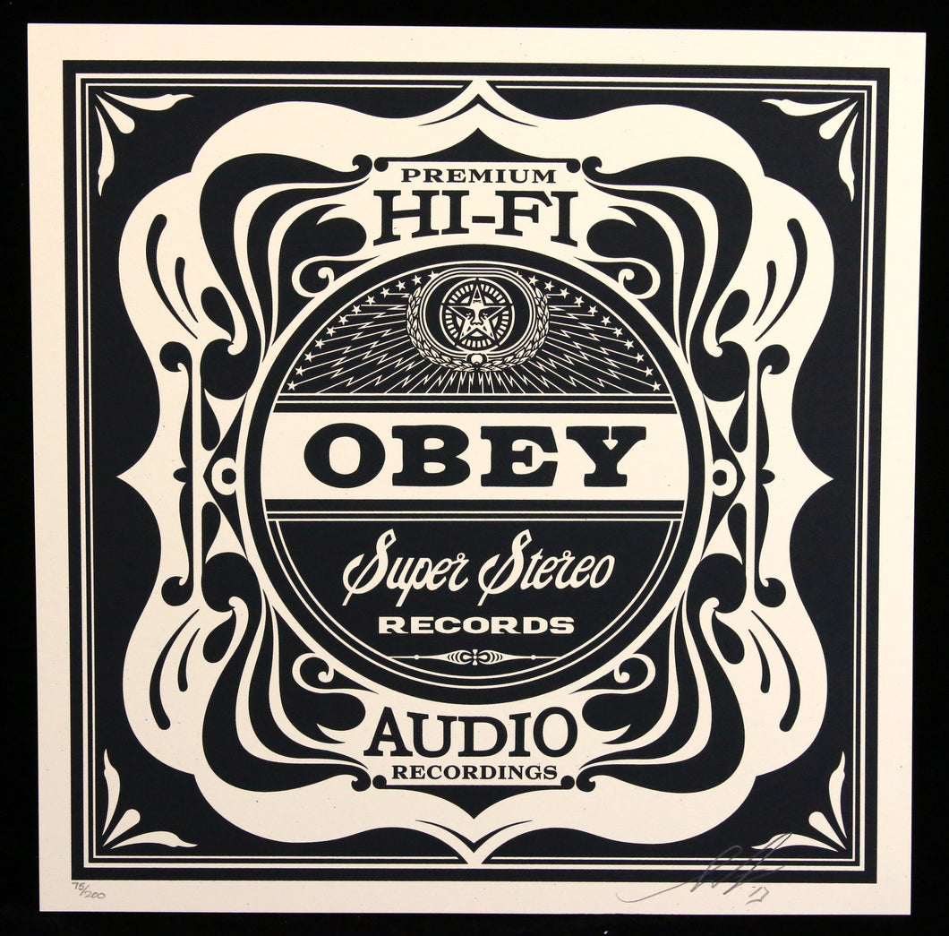 SHEPARD FAIREY 50 Shades Of Black 2013 - Super Stereo - Signed Screenprint