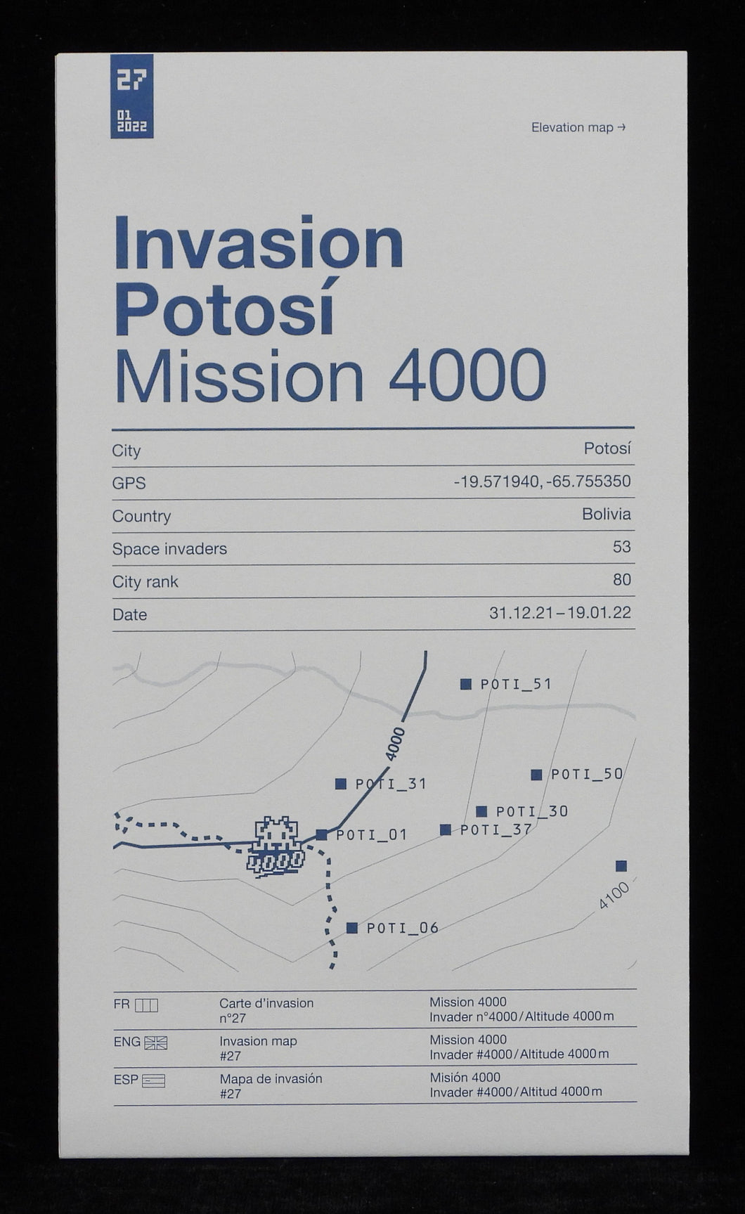 INVADER Invasion De Potosi Map - print