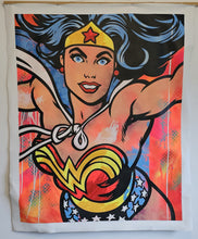 Charger l&#39;image dans la galerie, SEEN &quot; Richard Mirando &quot; Wonder Woman - Signed Big Painting on unstretched canvas 2024
