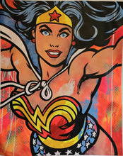 Charger l&#39;image dans la galerie, SEEN &quot; Richard Mirando &quot; Wonder Woman - Signed Big Painting on unstretched canvas 2024
