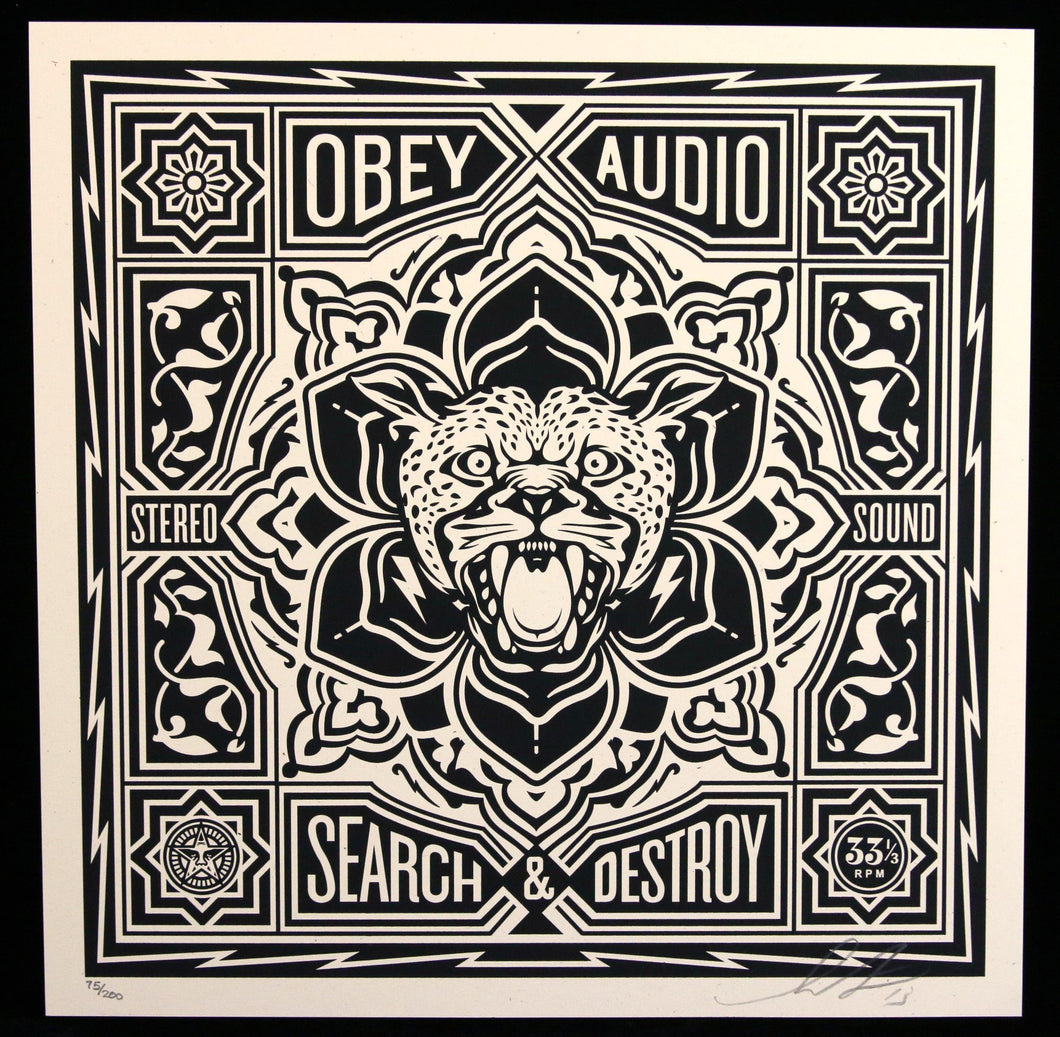 SHEPARD FAIREY 50 Shades Of Black 2013 - Search And Destroy - Signed Screenprint