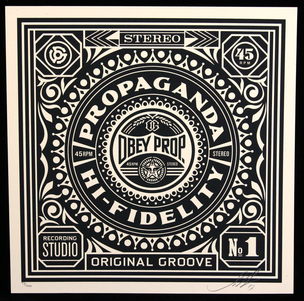 SHEPARD FAIREY 50 Shades Of Black 2013 - Original Groove - Signed Screenprint