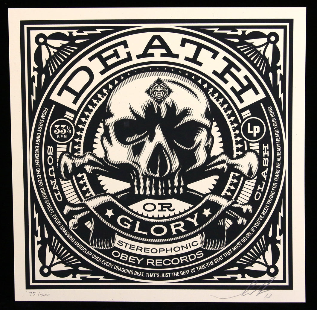 SHEPARD FAIREY 50 Shades Of Black 2013 - Death and Glory - Signed Screenprint
