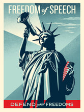 Load image into Gallery viewer, SHEPARD FAIREY Defend Freedom Of Speech 2026 - Signed Screenprint
