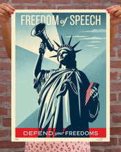 Load image into Gallery viewer, SHEPARD FAIREY Defend Freedom Of Speech 2026 - Signed Screenprint
