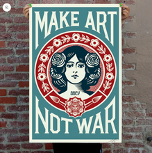 Charger l'image dans la galerie, SHEPARD FAIREY Make Art Not War Blue - Offset Lithograph
