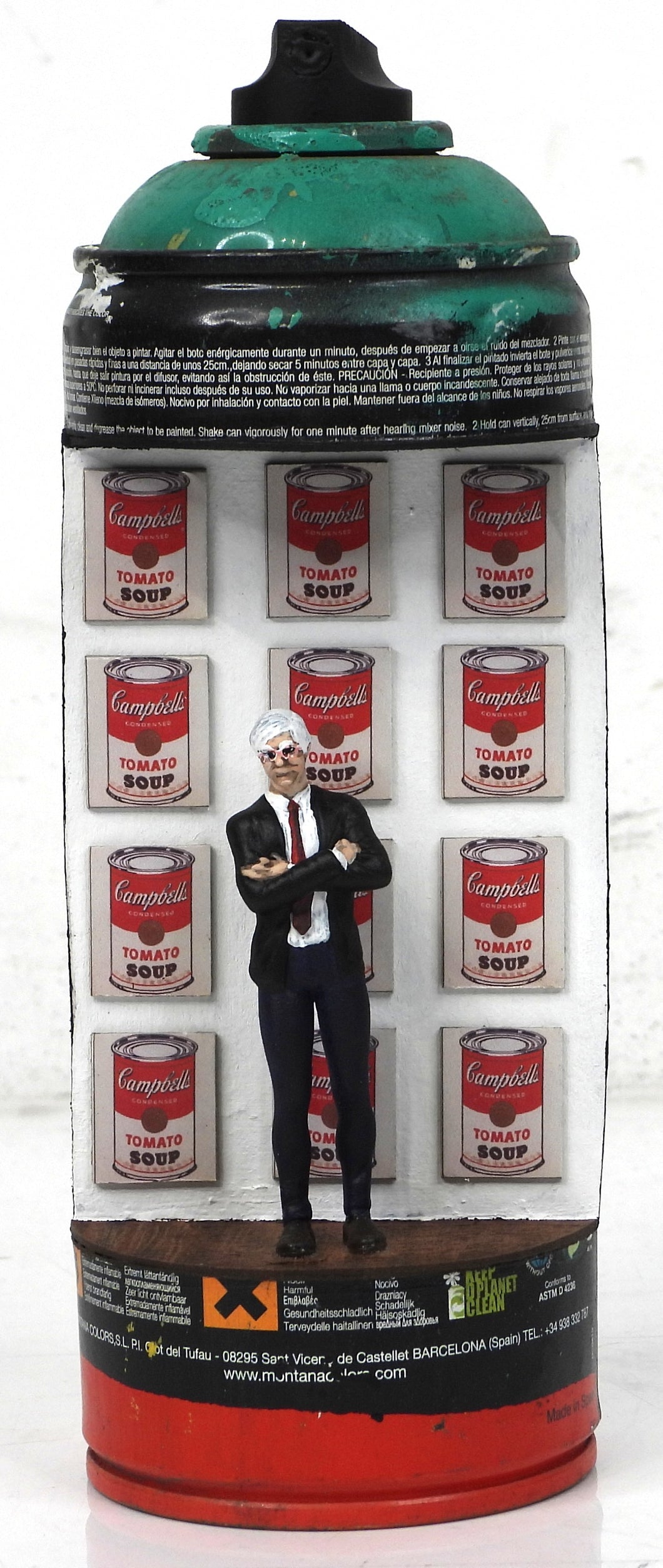 PERANONIMO Warhol - signed sculpture on spraycan