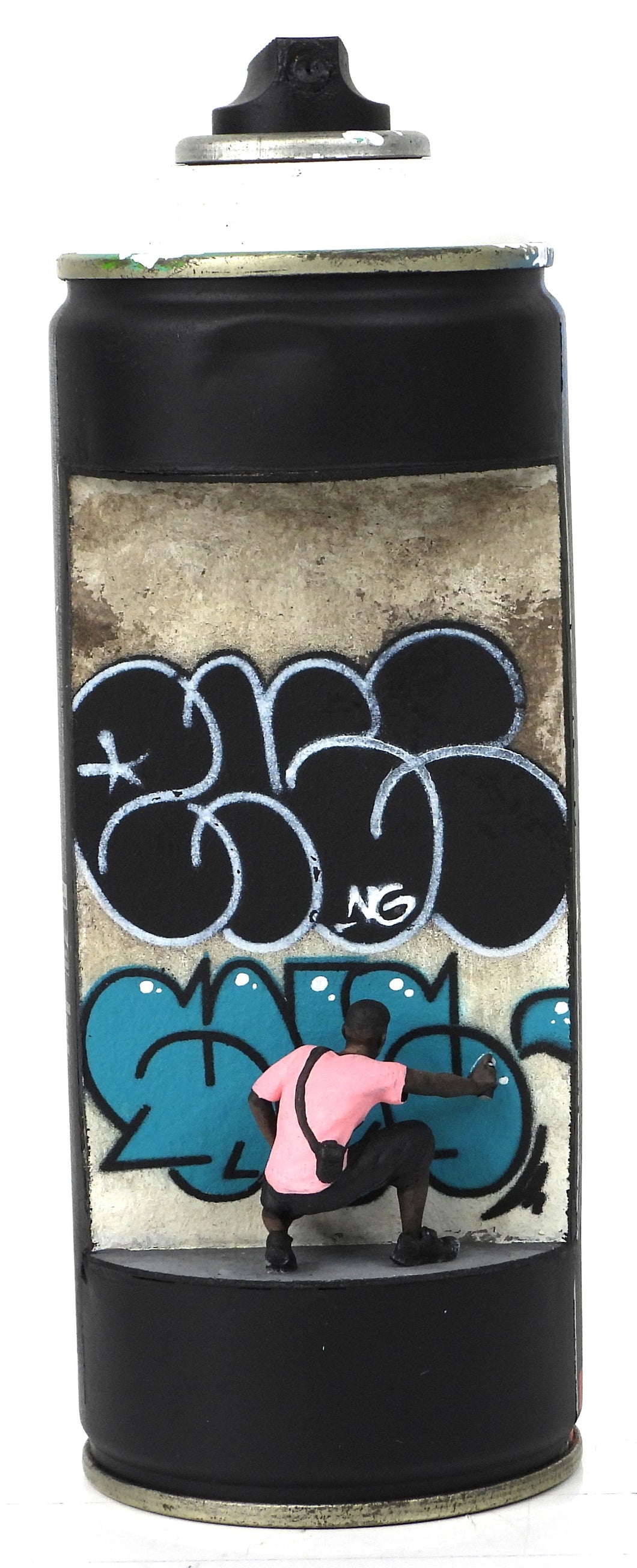 PERANONIMO Graffiti Boy - signed sculpture on spraycan