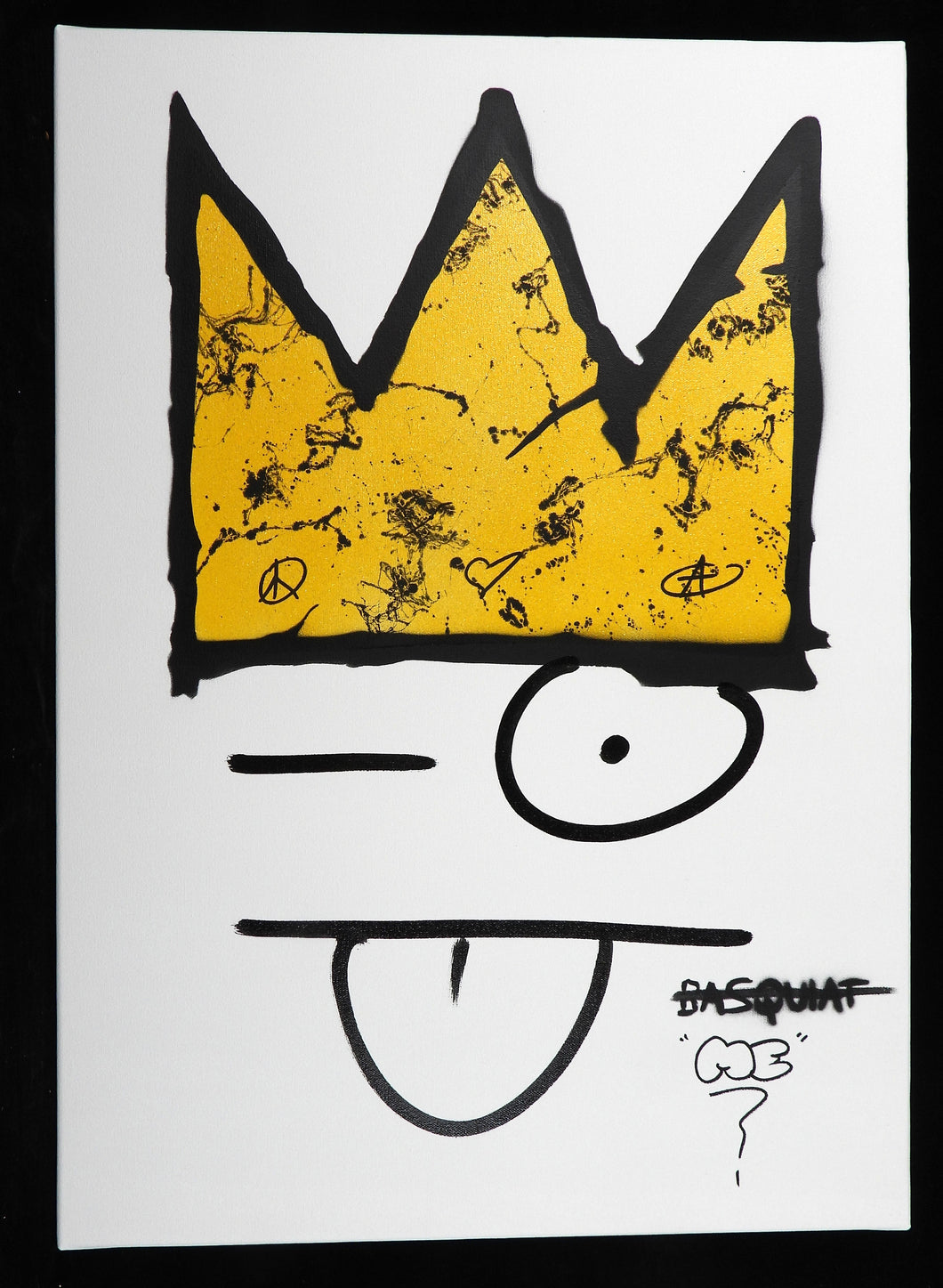 ZIEGLER T My Kid Just Ruined My Basquiat (Yellow Gold) - Signed painting on canvas
