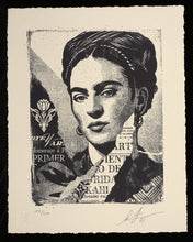 Charger l'image dans la galerie, SHEPARD FAIREY The Woman Who Defeated Pain (Frida Kahlo) - SIGNED Letterpress
