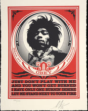 Load image into Gallery viewer, SHEPARD FAIREY Hendrix Fire - SIGNED Letterpress
