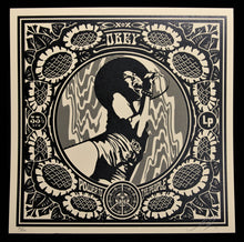 Charger l&#39;image dans la galerie, SHEPARD FAIREY Dance Floor Riot 2011 - Black Flower Power - Signed Screenprint
