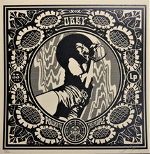 Charger l&#39;image dans la galerie, SHEPARD FAIREY Dance Floor Riot 2011 - Black Flower Power - Signed Screenprint

