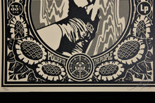 Charger l&#39;image dans la galerie, SHEPARD FAIREY Dance Floor Riot 2011 - Black Flower Power - Signed Screenprint
