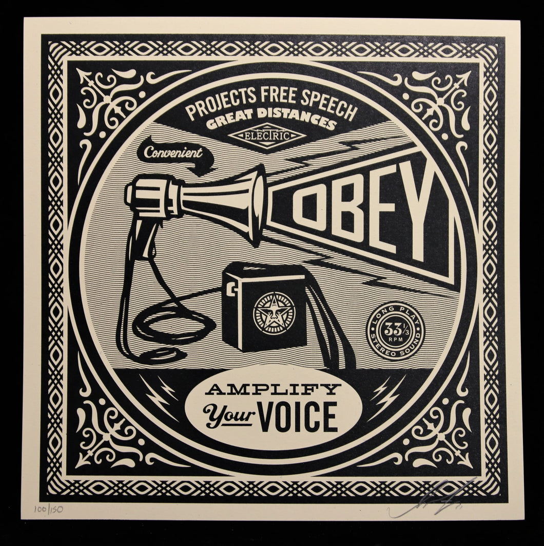 SHEPARD FAIREY Dance Floor Riot 2011 - Megaphone - Signed Screenprint