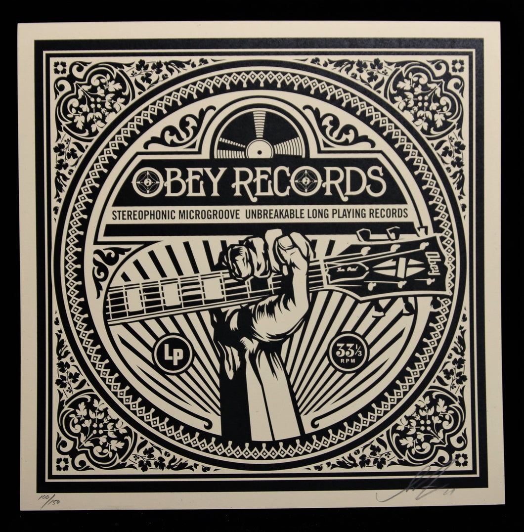 SHEPARD FAIREY Dance Floor Riot 2011 - Obey Fist Guitar - Screenprint